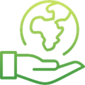 Icon - Hand mit Weltkugel